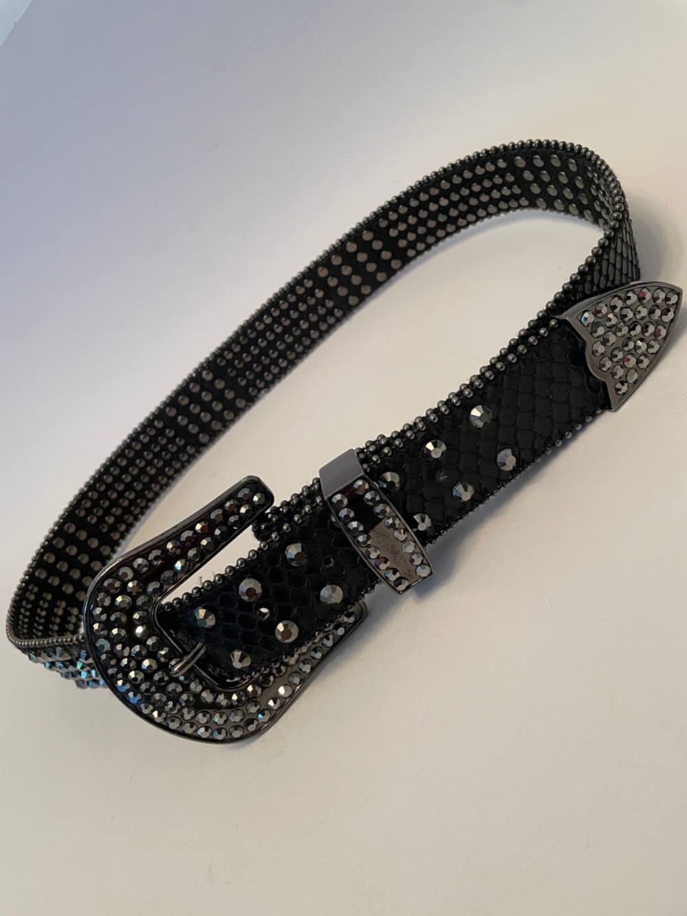 Genuine Leather Crystal Embellished Women's Western Whimsigoth Festival Belt